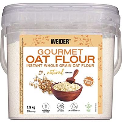 Weider Gourmet Oat Flour (1,9 kg) přírodní chuť. celozrnná ovesná mouka, zdroj bílkovin s nízkým obsahem cukru. Ballaststoffreich, natürliche Proteinquelle, ohne Zuckerzusatz, wenig gesättigte Fettsäuren, einfach für Rezepte zu verwenden Weider Gourmet Oat Flour (1,9 kg) přírodní chuť. celozrnná ovesná mouka, zdroj bílkovin s nízkým obsahem cukru. Ballaststoffreich, natürliche Proteinquelle, ohne Zuckerzusatz, wenig gesättigte Fettsäuren, einfach für Rezepte zu verwenden