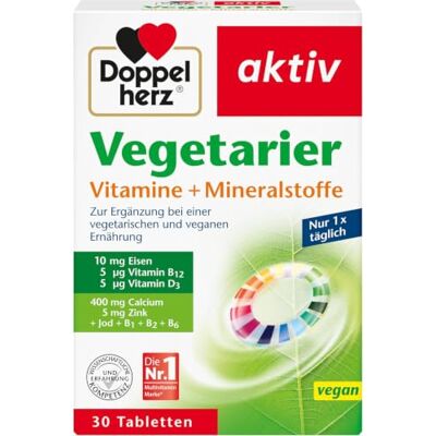Doppelherz Vegetariánské vitamíny + minerály Vyladěné živiny pro vegetariány a vegany 30 tablet Doppelherz Vegetariánské vitamíny + minerály Vyladěné živiny pro vegetariány a vegany 30 tablet
