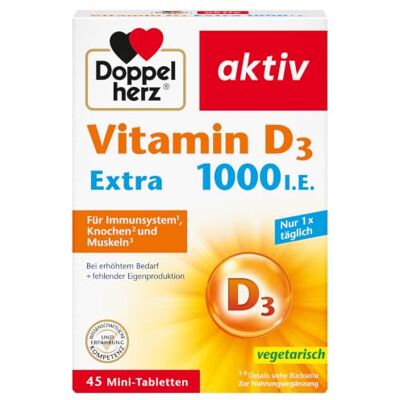 DOPPELHERZ - Vitamin D3 1000 I.E. EXTRA - Dietary supplement DOPPELHERZ - Vitamin D3 1000 I.E. EXTRA - Dietary supplement