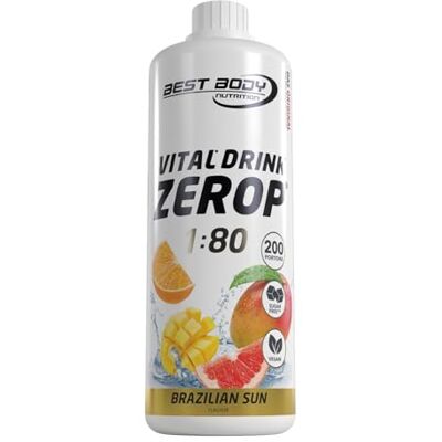 Best Body Nutrition Zerop nápojový koncentrát Brazilský Sun, 1 l Bez cukru, bez aspartamu, nízkokalorický, s vitamínem B1, B6 a niacin, poměr míchání 1: 80, příchuť brazilského slunce Best Body Nutrition Zerop nápojový koncentrát Brazilský Sun, 1 l Bez cukru, bez aspartamu, nízkokalorický, s vitamínem B1, B6 a niacin, poměr míchání 1: 80, příchuť brazilského slunce