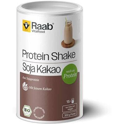 Raab Vitalfood Raab® Veganský proteinový koktejl sójový kakao BIO (300 g) Proteinový prášek ze sójového proteinu se silnou agávovou šťávou a kakaovým práškem se 72 % obsahem bílkovin s kakaem Raab Vitalfood Raab® Veganský proteinový koktejl sójový kakao BIO (300 g) Proteinový prášek ze sójového proteinu se silnou agávovou šťávou a kakaovým práškem se 72 % obsahem bílkovin s kakaem