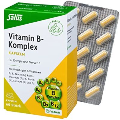 Salus komplex vitaminu B 1x 60 kapslí (22 g) doplněk stravy pro energii a nervy vitamíny B1, B2, niacin (B3), kyselina pantothenová (B5), B6, biotin (B7), kyselina listová (B9) a B12 - Salus komplex vitaminu B 1x 60 kapslí (22 g) doplněk stravy pro energii a nervy vitamíny B1, B2, niacin (B3), kyselina pantothenová (B5), B6, biotin (B7), kyselina listová (B9) a B12 -