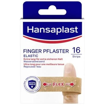 Elastoplast Hansaplast Elastické náplasti na prstech (16 proužků), extra dlouhá náplast na rány speciálně pro rány na prsty, flexibilní a prodyšná náplast na prsty Elastoplast Hansaplast Elastické náplasti na prstech (16 proužků), extra dlouhá náplast na rány speciálně pro rány na prsty, flexibilní a prodyšná náplast na prsty