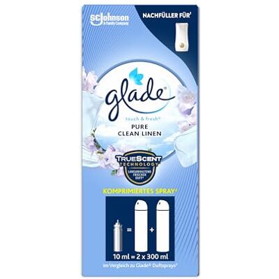 Glade Touch & Fresh (Brise One Touch) doplňovač, osvěžovač vzduchu mini sprej, Pure Clean Linen (Fresh Cotton), 1 balení (1 x 10 ml) Glade Touch & Fresh (Brise One Touch) doplňovač, osvěžovač vzduchu mini sprej, Pure Clean Linen (Fresh Cotton), 1 balení (1 x 10 ml)