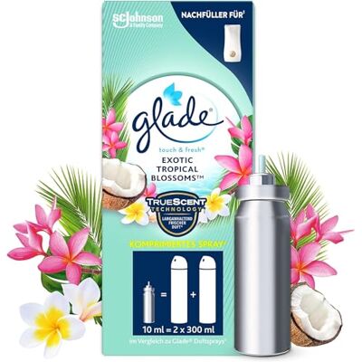 Glade Touch & Fresh (Brise One Touch) doplňovač, osvěžovač vzduchu mini sprej, exotický Tropical Blossoms, 1 balení (1 x 10 ml) Glade Touch & Fresh (Brise One Touch) doplňovač, osvěžovač vzduchu mini sprej, exotický Tropical Blossoms, 1 balení (1 x 10 ml)