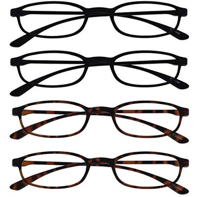 OPULIZE Fly 4dílné balení kapesní velikost super lehké brýle na čtení matné černé hnědé pánské dámské čtecí pomůcka RRR67-1122 +2,50 OPULIZE Fly 4dílné balení kapesní velikost super lehké brýle na čtení matné černé hnědé pánské dámské čtecí pomůcka RRR67-1122 +2,50