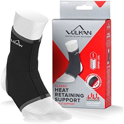 VULKAN Ankle Support, Classic 3004, Small, New Style, Ankle Sleeve, Breathable Compression For Sprains, Strains, Arthritis, Sore Joints, Weak Ankles, Wear During Sports, Exercise, Men and Women VULKAN Ankle Support, Classic 3004, Small, New Style, Ankle Sleeve, Breathable Compression For Sprains, Strains, Arthritis, Sore Joints, Weak Ankles, Wear During Sports, Exercise, Men and Women