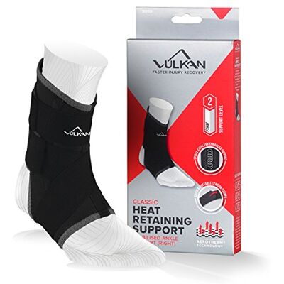VULKAN Classic Right Ankle Brace, Medium, Ankle Support for Rolled Ankles, Sprains, and Strains, Compression Sleeve for Athletes and Exercising, Stabiliser for Achilles Injuries and Plantar Fasciitis VULKAN Classic Right Ankle Brace, Medium, Ankle Support for Rolled Ankles, Sprains, and Strains, Compression Sleeve for Athletes and Exercising, Stabiliser for Achilles Injuries and Plantar Fasciitis