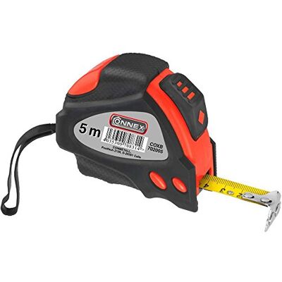 Connex Svinovací metr 5 m/19 mm – černá/červená – ergonomický dvousložkový design – automatické zastavení pásku – silné magnety na začátku pásku / měřicí pásmo s klipem na pásek a poutkem na nošení Connex Svinovací metr 5 m/19 mm – černá/červená – ergonomický dvousložkový design – automatické zastavení pásku – silné magnety na začátku pásku / měřicí pásmo s klipem na pásek a poutkem na nošení