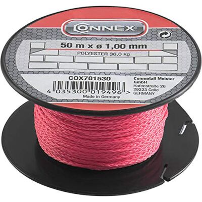 Connex Zednická šňůra růžová – délka 50 m – polyester – uzel Connex Zednická šňůra růžová – délka 50 m – polyester – uzel