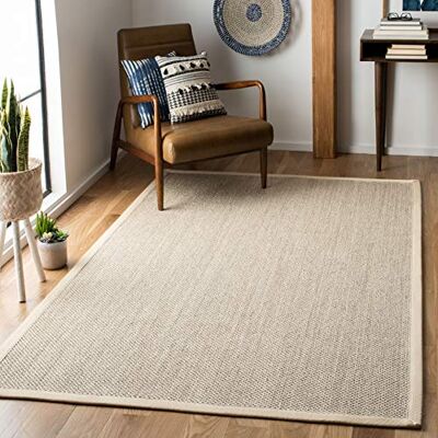 Safavieh Koberec z přírodního vlákna pro obývací pokoj, jídelnu, ložnici kolekce Natural Fiber Collection, krátká předsíň, přírodní a béžová, 79 x 152 cm Safavieh Koberec z přírodního vlákna pro obývací pokoj, jídelnu, ložnici kolekce Natural Fiber Collection, krátká předsíň, přírodní a béžová, 79 x 152 cm