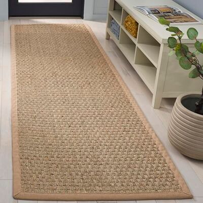 Safavieh Koberec z přírodního vlákna pro obývací pokoj, jídelnu, ložnici kolekce Natural Fiber Collection, krátká předsíň, přírodní a béžová, 76 x 122 cm Safavieh Koberec z přírodního vlákna pro obývací pokoj, jídelnu, ložnici kolekce Natural Fiber Collection, krátká předsíň, přírodní a béžová, 76 x 122 cm