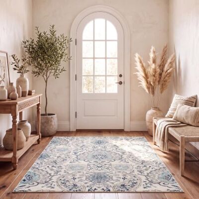SAFAVIEH Boho koberec do obývacího pokoje, jídelny, ložnice Madison Collection, krátký vlas, krémová a světle šedá, 122 X 183 cm SAFAVIEH Boho koberec do obývacího pokoje, jídelny, ložnice Madison Collection, krátký vlas, krémová a světle šedá, 122 X 183 cm