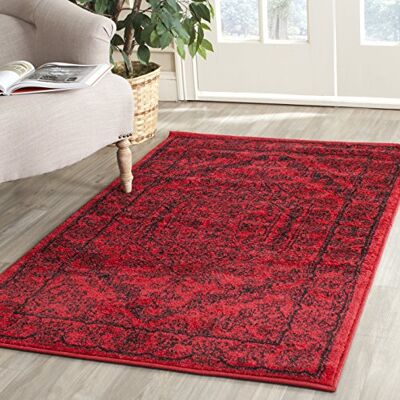 Safavieh Tradiční koberec pro obývací pokoj, jídelnu, ložnici Adirondack Collection, krátký vlas, červená a černá, 91 x 152 cm Safavieh Tradiční koberec pro obývací pokoj, jídelnu, ložnici Adirondack Collection, krátký vlas, červená a černá, 91 x 152 cm