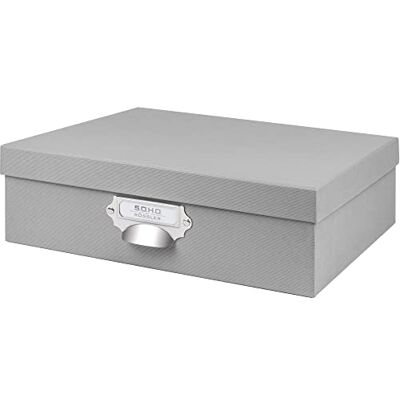 Rössler SOHO úložný box s víkem A4 úložný box z papíru koupelnový organizér organizér do kuchyně organizér na líčení ukládání boxů 34 x 26 x 10 cm 1 kus barva: šedá kámen Rössler SOHO úložný box s víkem A4 úložný box z papíru koupelnový organizér organizér do kuchyně organizér na líčení ukládání boxů 34 x 26 x 10 cm 1 kus barva: šedá kámen