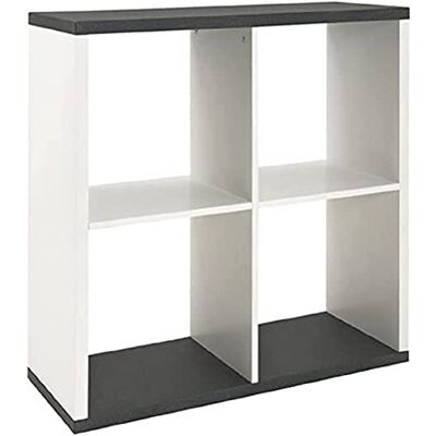 HAKU Regál žulový vzhled, bílý, MDF rozměry: Š 80 x V 86 x H 30 cm, Styl: moderní HAKU Regál žulový vzhled, bílý, MDF rozměry: Š 80 x V 86 x H 30 cm, Styl: moderní