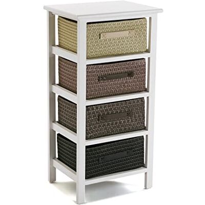 Versa Nábytek Gavle do koupelny, zásuvková jednotka se 4 zásuvkami pro organizování, moderní a zábavné skladování, rozměry (v x d x š) 73 x 28 x 37 cm, dřevo a polyester, barva: hnědá Versa Nábytek Gavle do koupelny, zásuvková jednotka se 4 zásuvkami pro organizování, moderní a zábavné skladování, rozměry (v x d x š) 73 x 28 x 37 cm, dřevo a polyester, barva: hnědá