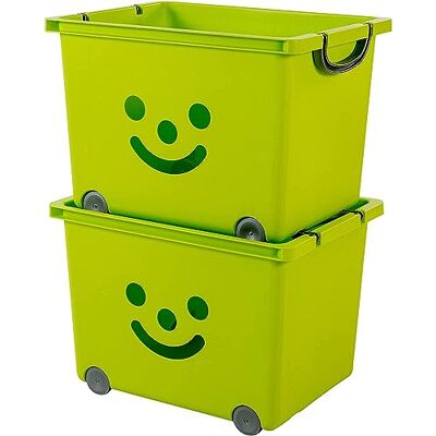 Iris Ohyama , Box, nádoba, organizér na dětské hračky, 2dílná sada, 34 l, bez BPA? KCB-43 zelený, stohovatelný, uzavírací svorky, Š 32,5 x H 43,5 x V 31,5 cm Iris Ohyama , Box, nádoba, organizér na dětské hračky, 2dílná sada, 34 l, bez BPA? KCB-43 zelený, stohovatelný, uzavírací svorky, Š 32,5 x H 43,5 x V 31,5 cm