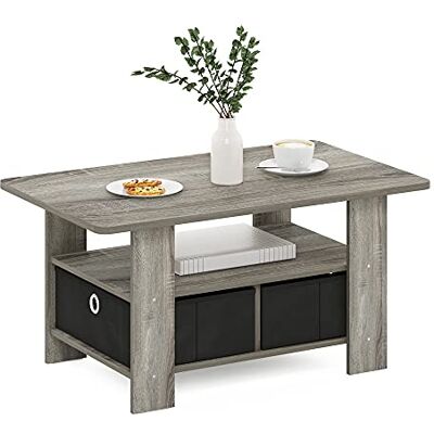 Furinno - Andrey - Šedý dub - 2 zásuvky - Coffee Table Furinno - Andrey - Šedý dub - 2 zásuvky - Coffee Table