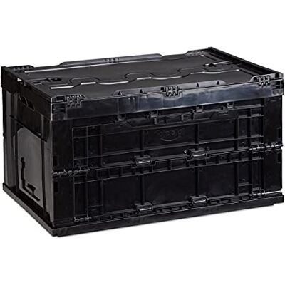 Relaxdays Profesionální přepravní box, stabilní, komerční, vysoce kvalitní plast, kvalita, 60 l, V x Š x H 32,5 x 58,5 x 39,5 cm, černý Relaxdays Profesionální přepravní box, stabilní, komerční, vysoce kvalitní plast, kvalita, 60 l, V x Š x H 32,5 x 58,5 x 39,5 cm, černý