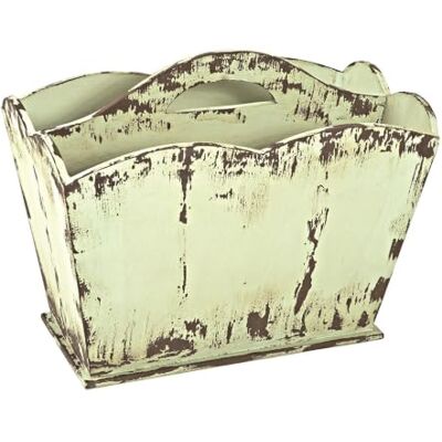 HAKU Koš na časopisy Vintage masivní dřevo MDF stojan na noviny odkládací plocha na noviny shabby look – rozměry: Š 45 x V 35 x H 25 cm, styl: Industrial HAKU Koš na časopisy Vintage masivní dřevo MDF stojan na noviny odkládací plocha na noviny shabby look – rozměry: Š 45 x V 35 x H 25 cm, styl: Industrial