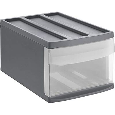 Rotho Zásuvková skříňka Systemix 1 zásuvka, plastová (PP), antracit / průhledná, velikost M (39,5 x 25,5 x 20,3 cm) Rotho Zásuvková skříňka Systemix 1 zásuvka, plastová (PP), antracit / průhledná, velikost M (39,5 x 25,5 x 20,3 cm)