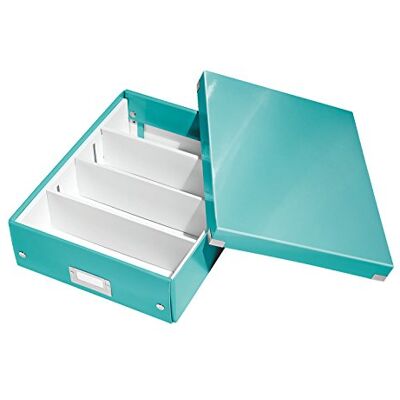 Leitz Organizér Click & Store Wow od , 60570001, šedý karton, Ledově modrá střední Leitz Organizér Click & Store Wow od , 60570001, šedý karton, Ledově modrá střední