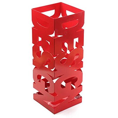 Versa Designový stojan na slunečník pro vchod, místnost nebo halu, moderní držák slunečníku, rozměry (v x d x š) 52 x 19 x 19 cm, kov, barva: červená Versa Designový stojan na slunečník pro vchod, místnost nebo halu, moderní držák slunečníku, rozměry (v x d x š) 52 x 19 x 19 cm, kov, barva: červená