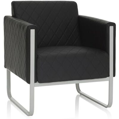 hjh OFFICE 1místné křeslo Aruba Step umělá kůže čalouněná pohovka gauč moderní s kovovou konstrukcí, 78 x 67 x 71 cm, černá hjh OFFICE 1místné křeslo Aruba Step umělá kůže čalouněná pohovka gauč moderní s kovovou konstrukcí, 78 x 67 x 71 cm, černá