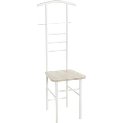 HAKU Herrendiener-Židle Oblečná židle tichý sluha se sedací plochou dub, bílá, MDF, kov rozměry: Š 46 x V 119 x H 50 cm, styl: moderní HAKU Herrendiener-Židle Oblečná židle tichý sluha se sedací plochou dub, bílá, MDF, kov rozměry: Š 46 x V 119 x H 50 cm, styl: moderní