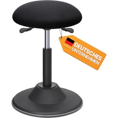 SONGMICS Höhenverstellbarer Bürohocker, ergonomischer Arbeitshocker, um 360° drehbarer Hocker, Sitzhöhe 50-70 cm, mit Anti-Rutsch-Bodenring OSC01BK SONGMICS Höhenverstellbarer Bürohocker, ergonomischer Arbeitshocker, um 360° drehbarer Hocker, Sitzhöhe 50-70 cm, mit Anti-Rutsch-Bodenring OSC01BK