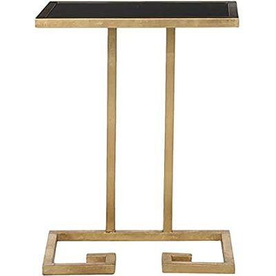 Safavieh Glam Accent Table with Iron Legs, in Gold and White, 25 X 40 X 53.34 Safavieh Glam Accent Table with Iron Legs, in Gold and White, 25 X 40 X 53.34