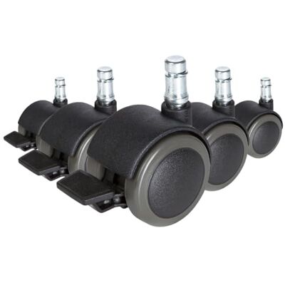 hjh OFFICE 619037 5X Kolečka na tvrdé podlahy s parkovací brzdou 10 mm / 50 mm kolečka židle kancelářská židle pro tvrdé podlahy hjh OFFICE 619037 5X Kolečka na tvrdé podlahy s parkovací brzdou 10 mm / 50 mm kolečka židle kancelářská židle pro tvrdé podlahy