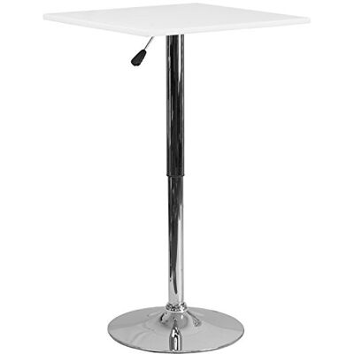 Flash Furniture 23. 75SQ stůl, dřevo, nastavitelný, bílý, 60 cm, čtvercový Flash Furniture 23. 75SQ stůl, dřevo, nastavitelný, bílý, 60 cm, čtvercový