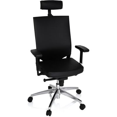 hjh OFFICE 657270 Profi kancelářská židle Porto MAX High Kůže Černá Kancelářské křeslo Ergonomické, Loketní opěrka & opěrka hlavy výškově nastavitelná hjh OFFICE 657270 Profi kancelářská židle Porto MAX High Kůže Černá Kancelářské křeslo Ergonomické, Loketní opěrka & opěrka hlavy výškově nastavitelná