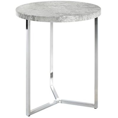 HAKU Servírovací stolek kulatý vzhled beton chrom MDF kov kulatý konferenční stolek – rozměry: V 54 x Ø 45 cm Styl: Moderní HAKU Servírovací stolek kulatý vzhled beton chrom MDF kov kulatý konferenční stolek – rozměry: V 54 x Ø 45 cm Styl: Moderní
