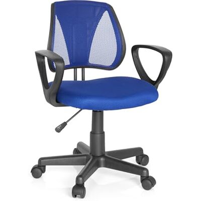 hjh OFFICE 725101 otočná židle pro děti a mládež KIDDY CD síťovina tmavě modrá výškově nastavitelné opěradlo zad, židle s loketními opěrkami hjh OFFICE 725101 otočná židle pro děti a mládež KIDDY CD síťovina tmavě modrá výškově nastavitelné opěradlo zad, židle s loketními opěrkami