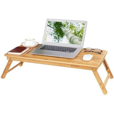 SONGMICS Stůl na notebook , stůl na laptop pro leváky i praváky, bambus, 72 נ35 נ29 cm, pro laptopy s úhlopříčkou až 43,18 cm (17“), výškově nastavitelný skládací stolek do postele, stůl na notebook a na čtení LLD004 SONGMICS Stůl na notebook , stůl na laptop pro leváky i praváky, bambus, 72 נ35 נ29 cm, pro laptopy s úhlopříčkou až 43,18 cm (17“), výškově nastavitelný skládací stolek do postele, stůl na notebook a na čtení LLD004