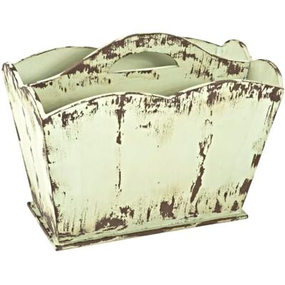 HAKU Koš na časopisy Vintage masivní dřevo MDF stojan na noviny odkládací plocha na noviny shabby look – rozměry: Š 45 x V 35 x H 25 cm, styl: Industrial HAKU Koš na časopisy Vintage masivní dřevo MDF stojan na noviny odkládací plocha na noviny shabby look – rozměry: Š 45 x V 35 x H 25 cm, styl: Industrial