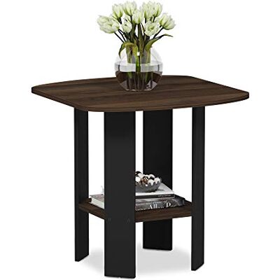 Furinno Jednoduchý designový odkládací stolek, dřevo, Columbia vlašský ořech, černý, 50,8 × 50,8 × 49,78 cm Furinno Jednoduchý designový odkládací stolek, dřevo, Columbia vlašský ořech, černý, 50,8 × 50,8 × 49,78 cm