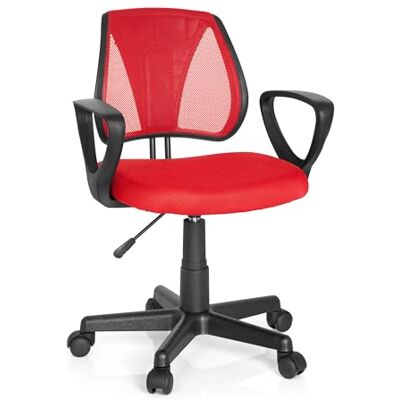 hjh OFFICE 725103 otočná židle pro děti a mládež KIDDY CD síťovina červená výškově nastavitelné opěradlo zad, židle s loketními opěrkami hjh OFFICE 725103 otočná židle pro děti a mládež KIDDY CD síťovina červená výškově nastavitelné opěradlo zad, židle s loketními opěrkami