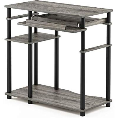 Furinno Abbott psací stůl s knihovnou, dřevo, francouzský dub šedý/černý, 46. 99 x 46. 99 x 79. 81 cm Furinno Abbott psací stůl s knihovnou, dřevo, francouzský dub šedý/černý, 46. 99 x 46. 99 x 79. 81 cm
