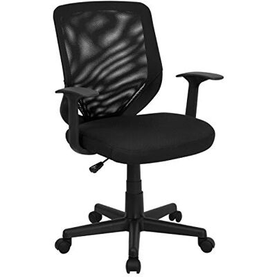 Flash Furniture Mid Aufgabe Rücken schwarz Mesh Drehstuhl mit Mesh Gepolsterter Sitz Flash Furniture Mid Aufgabe Rücken schwarz Mesh Drehstuhl mit Mesh Gepolsterter Sitz