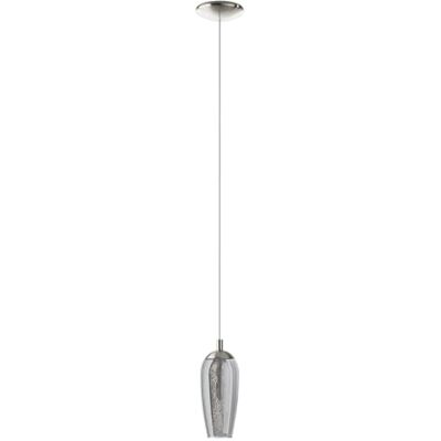 Eglo Závěsné svítidlo Farsala, 1 plamenná závěsná lampa, závěsné svítidlo z kovu, kouřové sklo, granulové krystaly, lampa na jídelní stůl v matně niklu, černá průhledná, závěsná lampa do obývacího pokoje, objímka G9 Eglo Závěsné svítidlo Farsala, 1 plamenná závěsná lampa, závěsné svítidlo z kovu, kouřové sklo, granulové krystaly, lampa na jídelní stůl v matně niklu, černá průhledná, závěsná lampa do obývacího pokoje, objímka G9