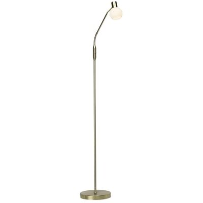 Brilliant Lampa Philo LED stojací lampa 1flg mosaz kartáčovaná/bílá 1x LED-D45, E14, 4W LED kapková žárovka včetně, (450 lm, 2700 K) s kolébkovým spínačem Brilliant Lampa Philo LED stojací lampa 1flg mosaz kartáčovaná/bílá 1x LED-D45, E14, 4W LED kapková žárovka včetně, (450 lm, 2700 K) s kolébkovým spínačem
