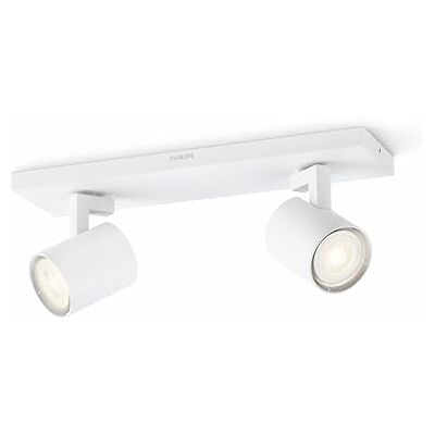 Philips Stropní / nástěnné svítidlo Runner se 2 bodovými body, jednoduchá instalace ClickFix, bez žárovky (GU10), 2700 K, teplé bílé světlo, bílé, IP20, neoslňující Philips Stropní / nástěnné svítidlo Runner se 2 bodovými body, jednoduchá instalace ClickFix, bez žárovky (GU10), 2700 K, teplé bílé světlo, bílé, IP20, neoslňující