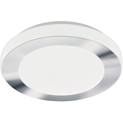 Eglo LED stropní svítidlo Carpi, stropní svítidlo koupelna, lampa do koupelny z kovu v chromu a plastu v bílé, svítidlo do vlhkých prostor teplá bílá, IP44, Ø 30 cm Eglo LED stropní svítidlo Carpi, stropní svítidlo koupelna, lampa do koupelny z kovu v chromu a plastu v bílé, svítidlo do vlhkých prostor teplá bílá, IP44, Ø 30 cm