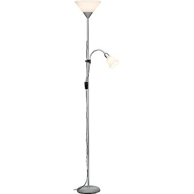 Brilliant Lampa Spari LED stropní svítilna čtecí rameno stříbrná/bílá 1x LED-A60, E27, 9,5 W včetně světelného zdroje LED, (806 lm, 2700 K) s mezišňůrovým spínačem Brilliant Lampa Spari LED stropní svítilna čtecí rameno stříbrná/bílá 1x LED-A60, E27, 9,5 W včetně světelného zdroje LED, (806 lm, 2700 K) s mezišňůrovým spínačem