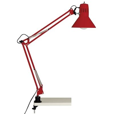 Brilliant Lampa Hobby lampa s klipem na psací stůl červená 1x A60, E27, vhodné pro běžné lampy (není součástí dodávky) S tlačítkovým spínačem na hlavě svítidla Brilliant Lampa Hobby lampa s klipem na psací stůl červená 1x A60, E27, vhodné pro běžné lampy (není součástí dodávky) S tlačítkovým spínačem na hlavě svítidla