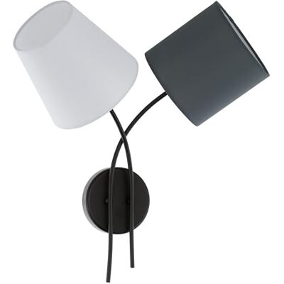 Eglo Nástěnná lampa Almeida, 2 plamenné textilní nástěnné svítidlo, materiál: Ocel Eglo Nástěnná lampa Almeida, 2 plamenné textilní nástěnné svítidlo, materiál: Ocel